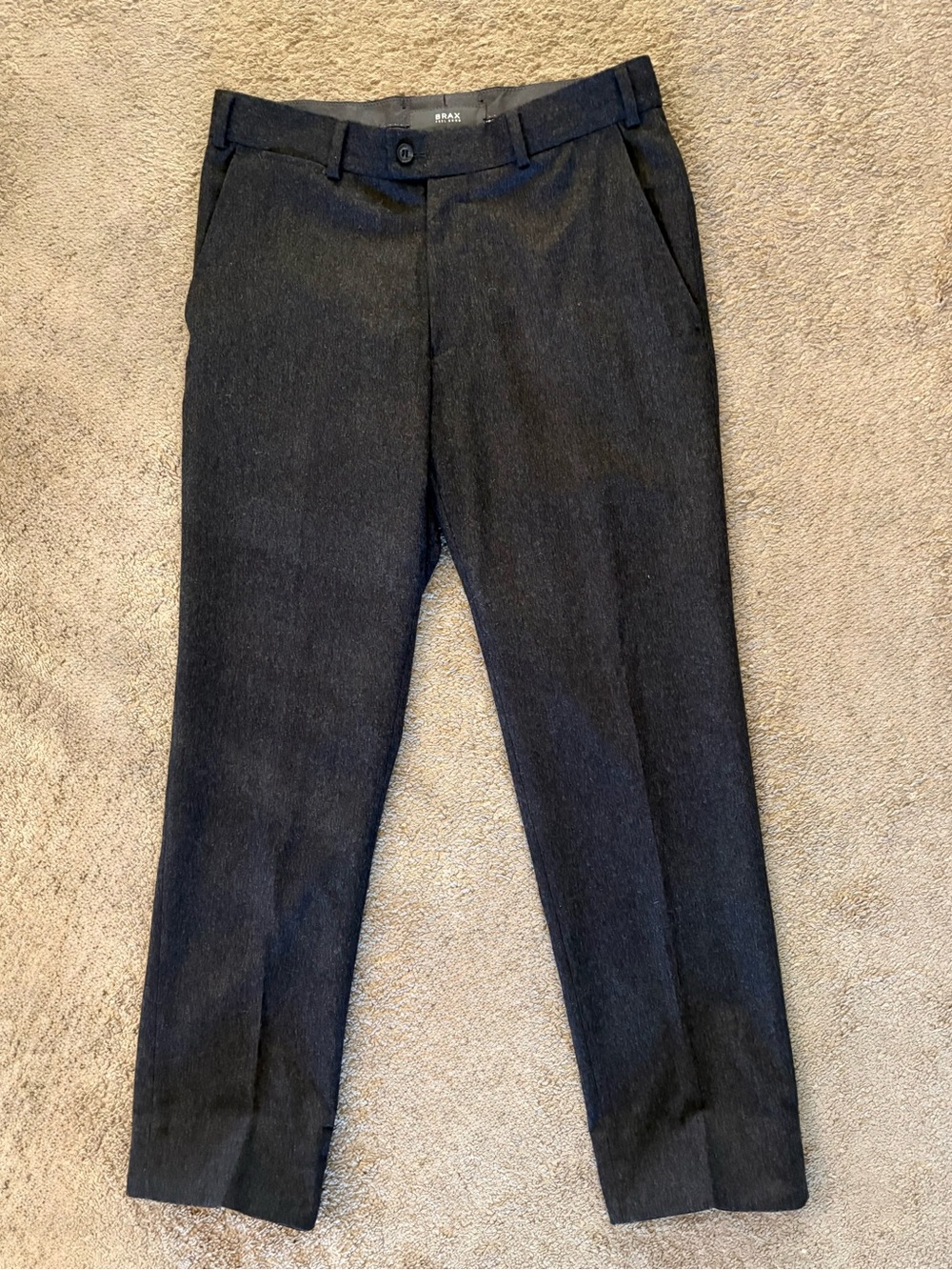 BRAX Feel Good premium charcoal gray Wool Cashmere pants Size 32”x30” Guabello